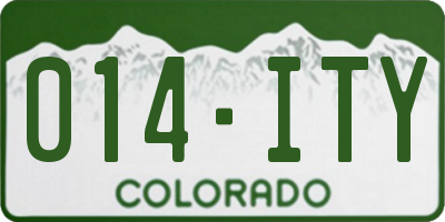 CO license plate 014ITY