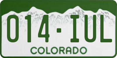 CO license plate 014IUL