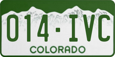CO license plate 014IVC