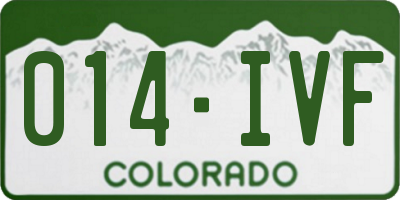 CO license plate 014IVF