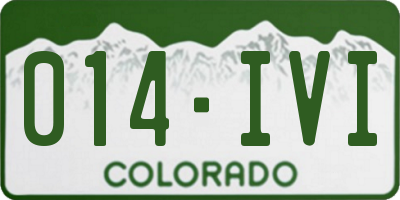 CO license plate 014IVI