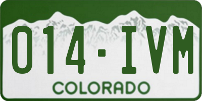 CO license plate 014IVM