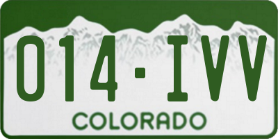 CO license plate 014IVV