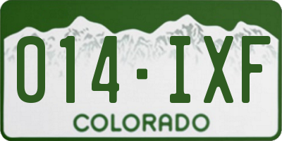 CO license plate 014IXF