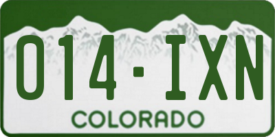 CO license plate 014IXN