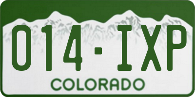 CO license plate 014IXP