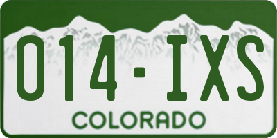 CO license plate 014IXS