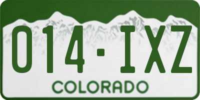 CO license plate 014IXZ