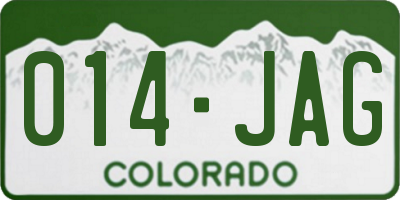 CO license plate 014JAG
