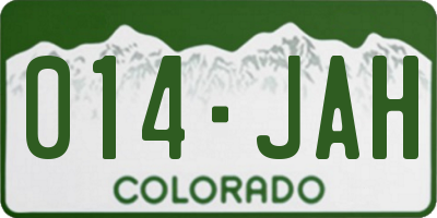 CO license plate 014JAH
