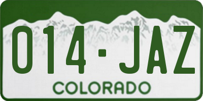 CO license plate 014JAZ