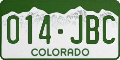 CO license plate 014JBC