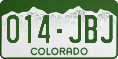 CO license plate 014JBJ