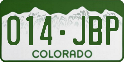 CO license plate 014JBP