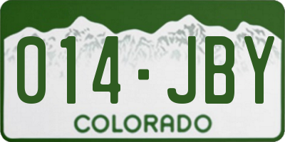 CO license plate 014JBY