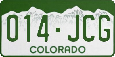 CO license plate 014JCG