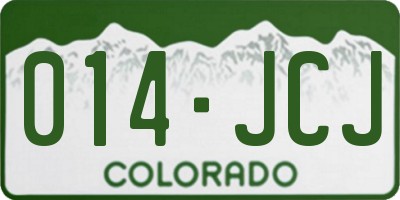 CO license plate 014JCJ