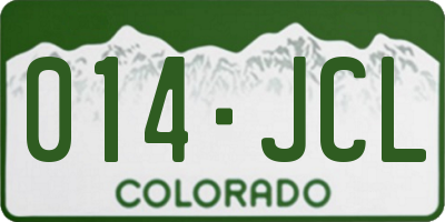 CO license plate 014JCL