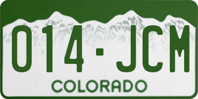 CO license plate 014JCM