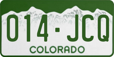 CO license plate 014JCQ