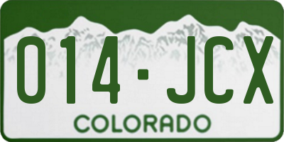 CO license plate 014JCX