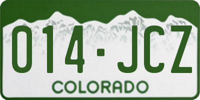 CO license plate 014JCZ