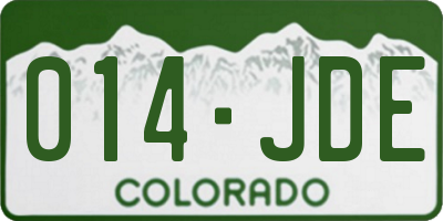 CO license plate 014JDE