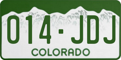 CO license plate 014JDJ