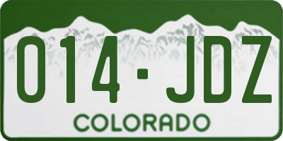 CO license plate 014JDZ