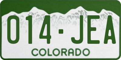 CO license plate 014JEA