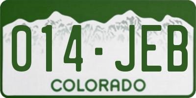 CO license plate 014JEB