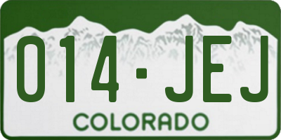 CO license plate 014JEJ