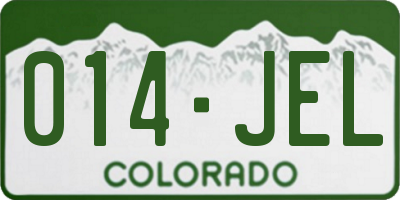 CO license plate 014JEL