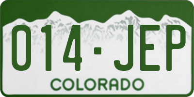 CO license plate 014JEP