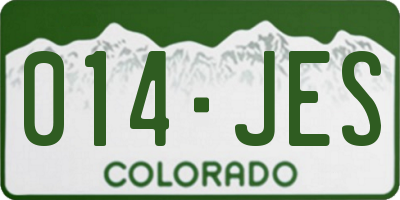 CO license plate 014JES