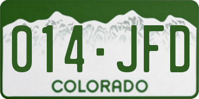 CO license plate 014JFD