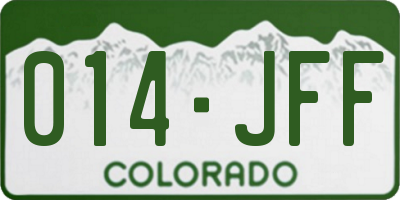 CO license plate 014JFF