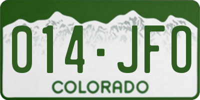 CO license plate 014JFO