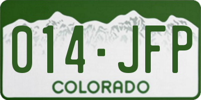 CO license plate 014JFP