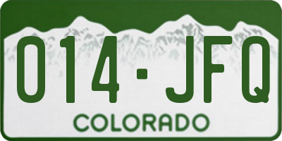 CO license plate 014JFQ