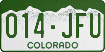 CO license plate 014JFU
