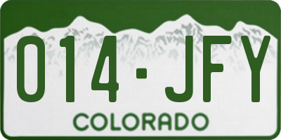 CO license plate 014JFY