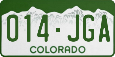 CO license plate 014JGA