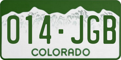 CO license plate 014JGB