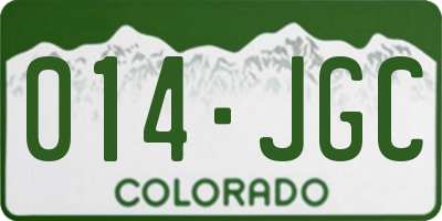 CO license plate 014JGC
