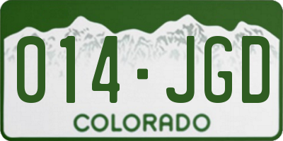 CO license plate 014JGD