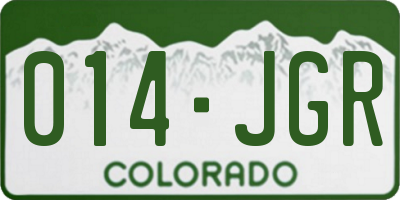 CO license plate 014JGR