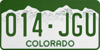 CO license plate 014JGU