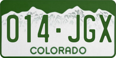 CO license plate 014JGX