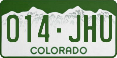 CO license plate 014JHU